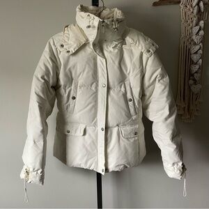 Y2K Vintage Smart Set Down Feather Puffer Coat White Sise Large
